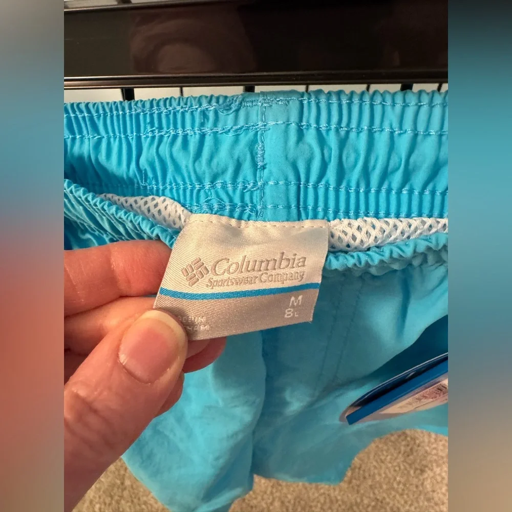 New Columbia PFG Omni shade Backcast Water Shorts Medium M Aqua Blue Men’s Swim